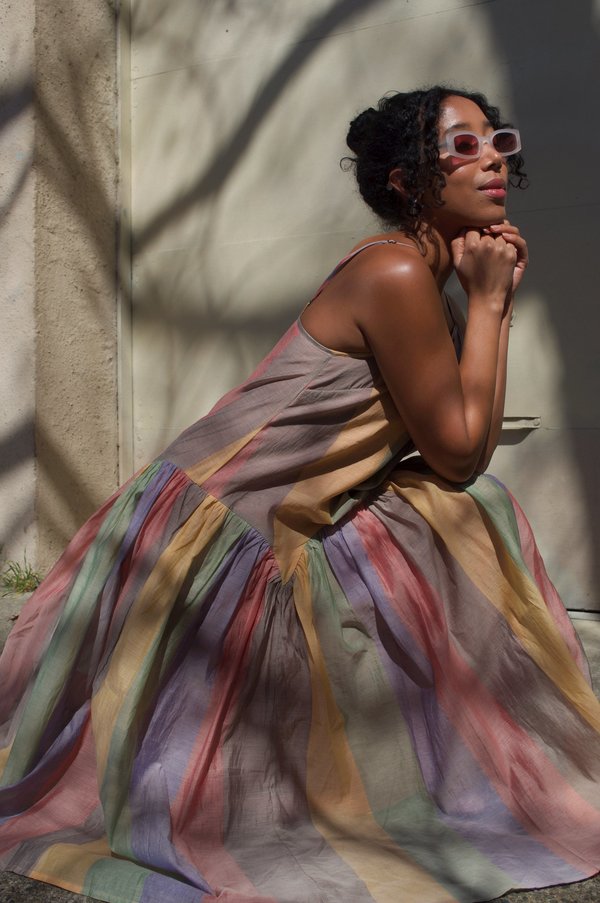 pastel stripe maxi dress Pastel Stripe Strappy Maxi Dress