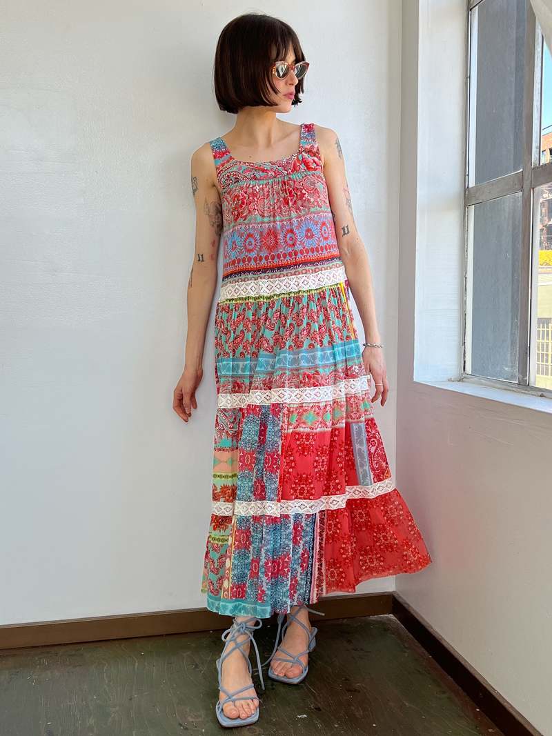 knee length dresses for ladies Gothic Y2K Skull Print Spaghetti Strap Mesh Patchwork Long Dress – ROCK 'N  DOLL main image 1