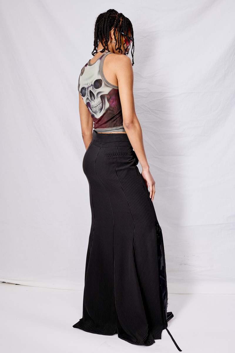 Ottolinger Pinstripe Mermaid Suit Skirt | Garmentory