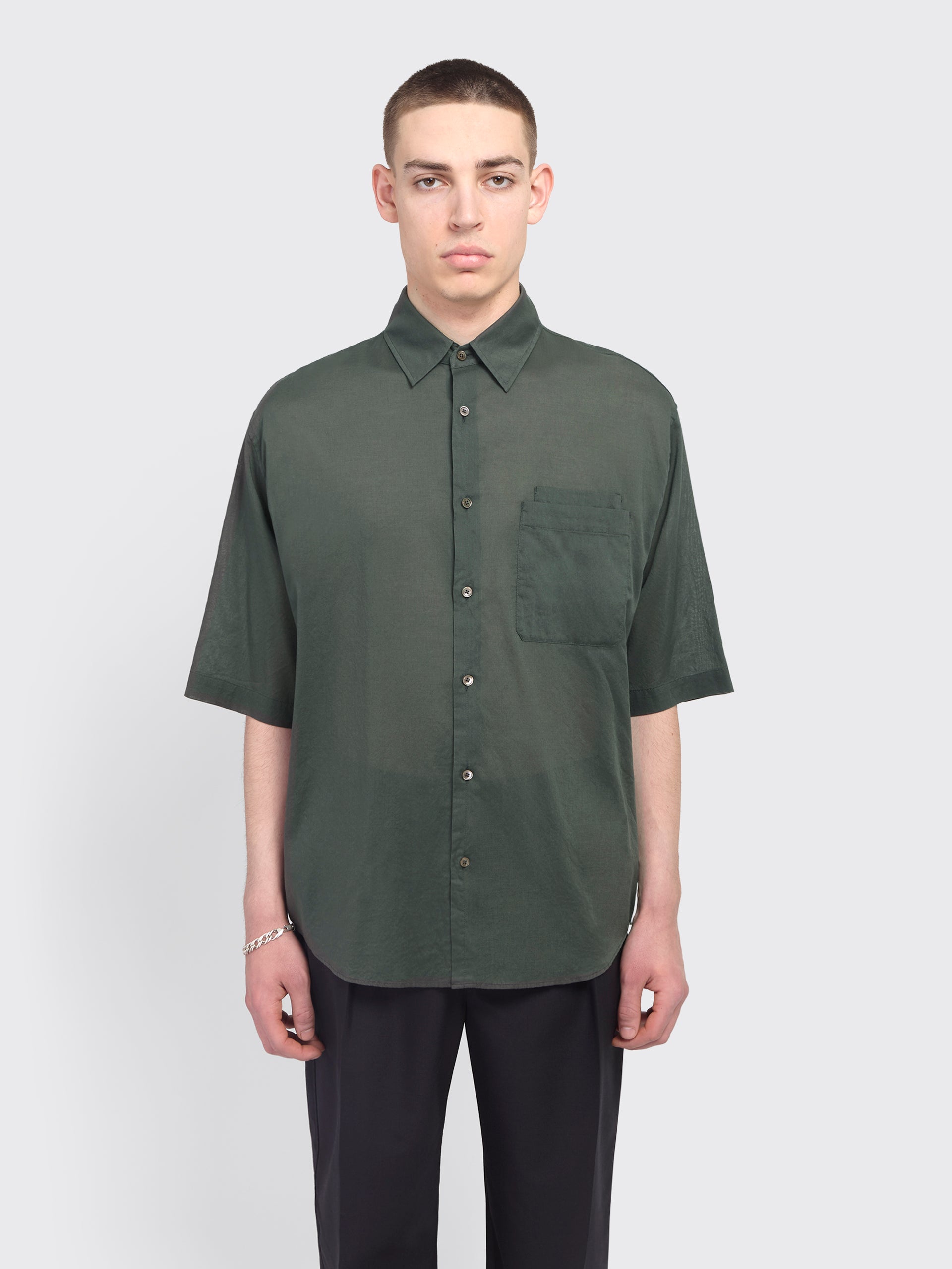 Lemaire Double Pocket SS Shirt - Asphalt | Garmentory