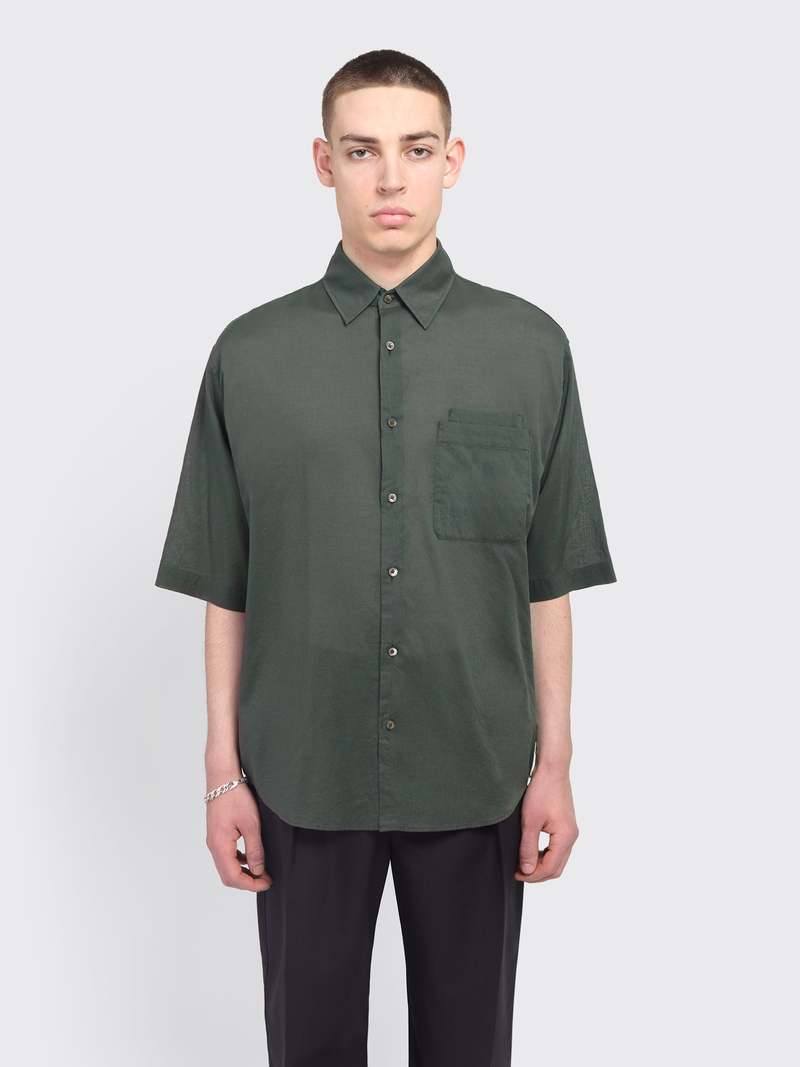 Lemaire Double Pocket SS Shirt - Asphalt | Garmentory