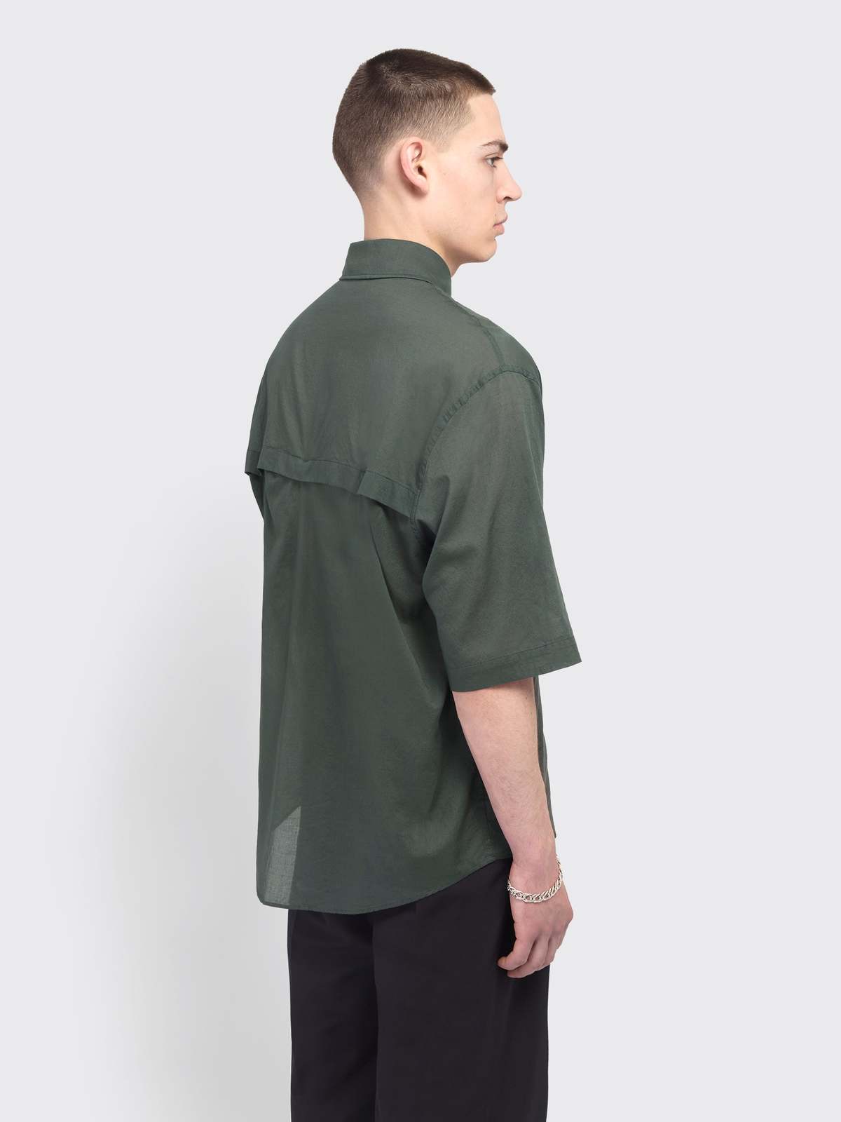 トップス LEMAIRE DOUBLE POCKET SS SHIRT Lemaire Double Pocket SS Shirt - Asphalt | Garmentory
