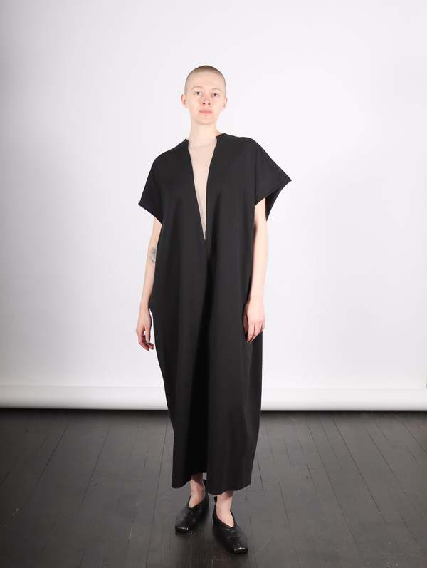 Maison Margiela Deep V Maxi T shirt Dress - Black | Garmentory