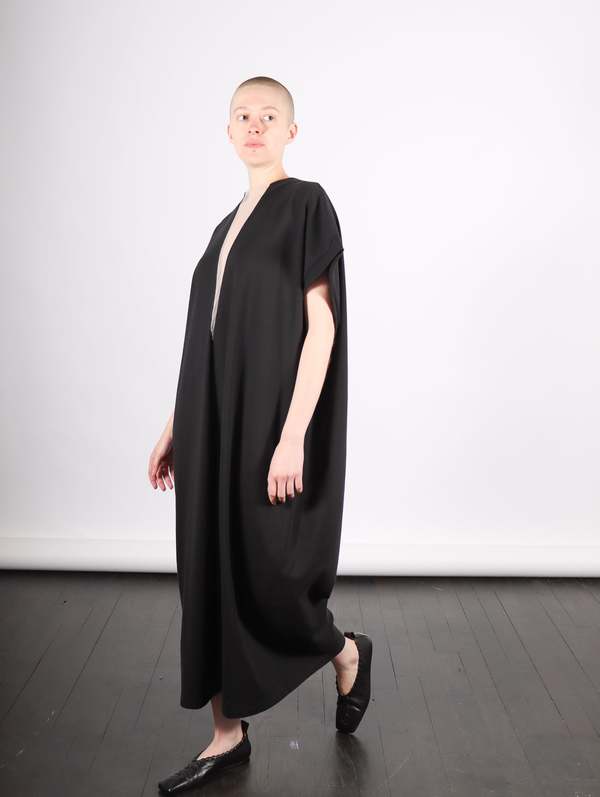 Maison Margiela Deep V Maxi T shirt Dress - Black | Garmentory