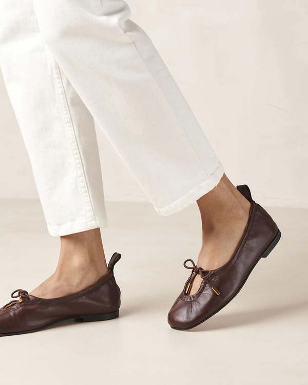 Alohas Rosalind Leather Ballet Flats - Brown | Garmentory