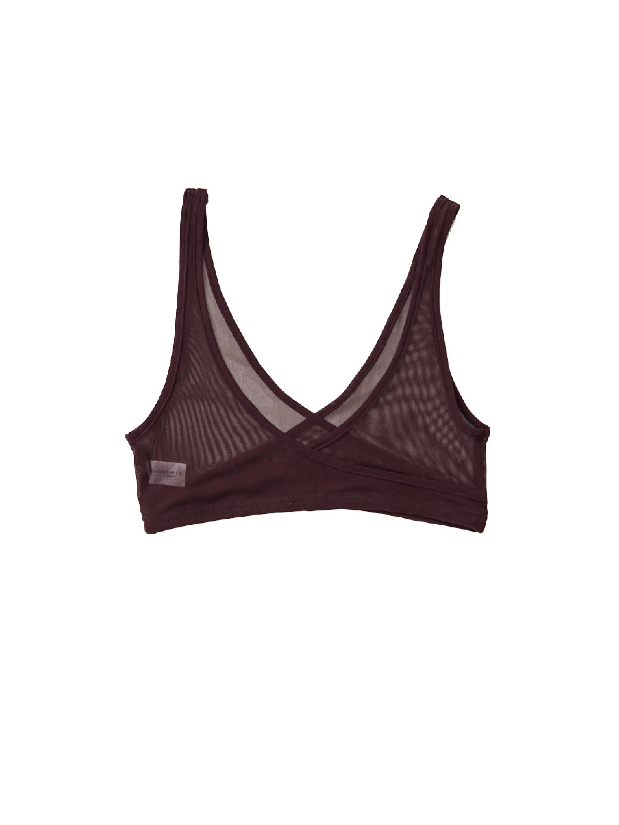 Simone Wild Mesh Wrap Bra - Mahagoni