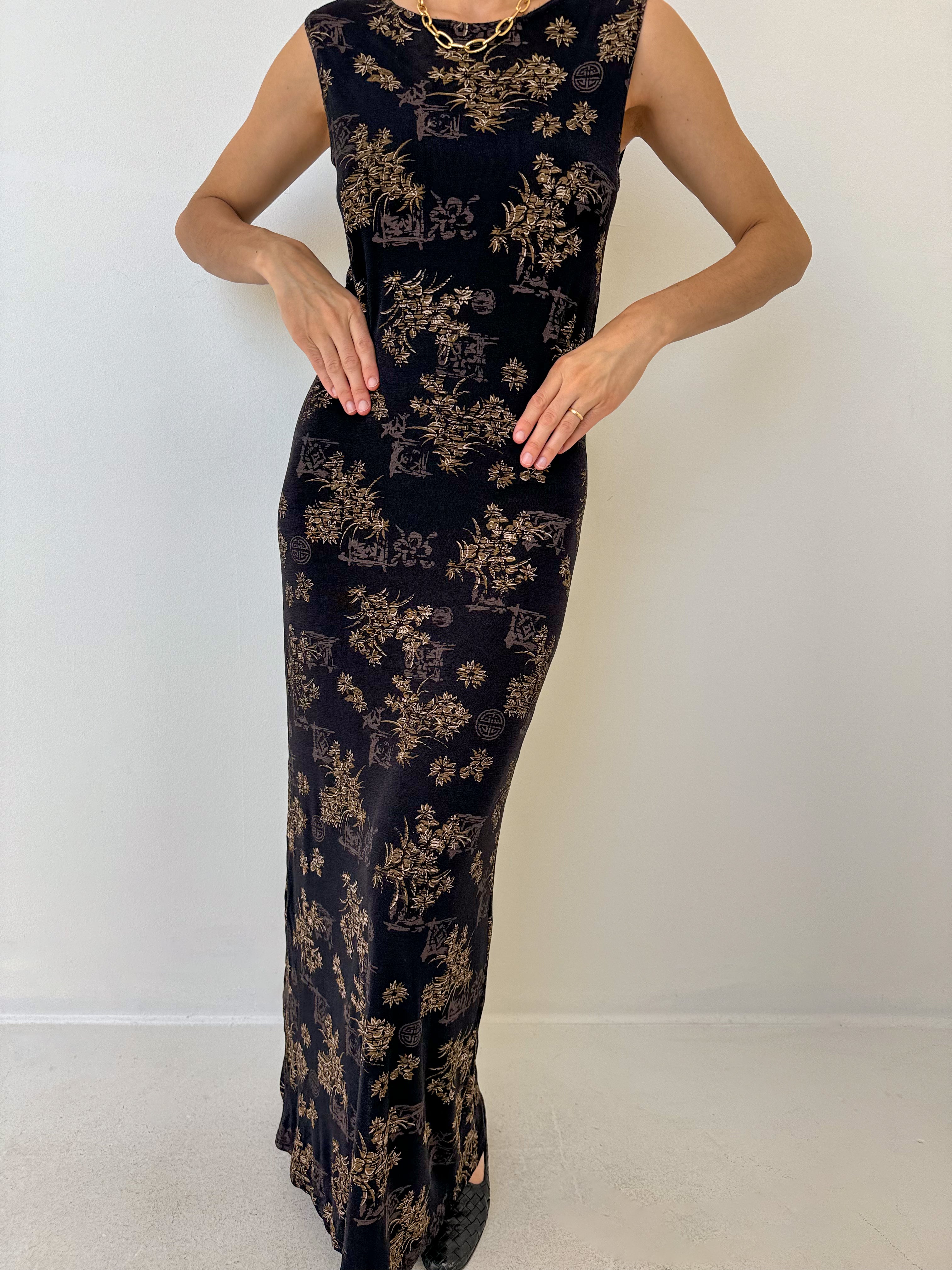 90s maxi dress 90s Maggie Lawrence Collection Vintage Mini Floral Print Maxi Dress Si –  Lucille Golden Vintage, LLC main image 0