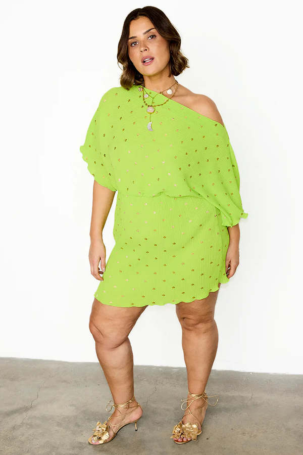 NEVER FULLY DRESSED Mini Tilly Dress - Lime | Garmentory NEVER FULLY DRESSED Mini Tilly Dress - Lime | Garmentory
