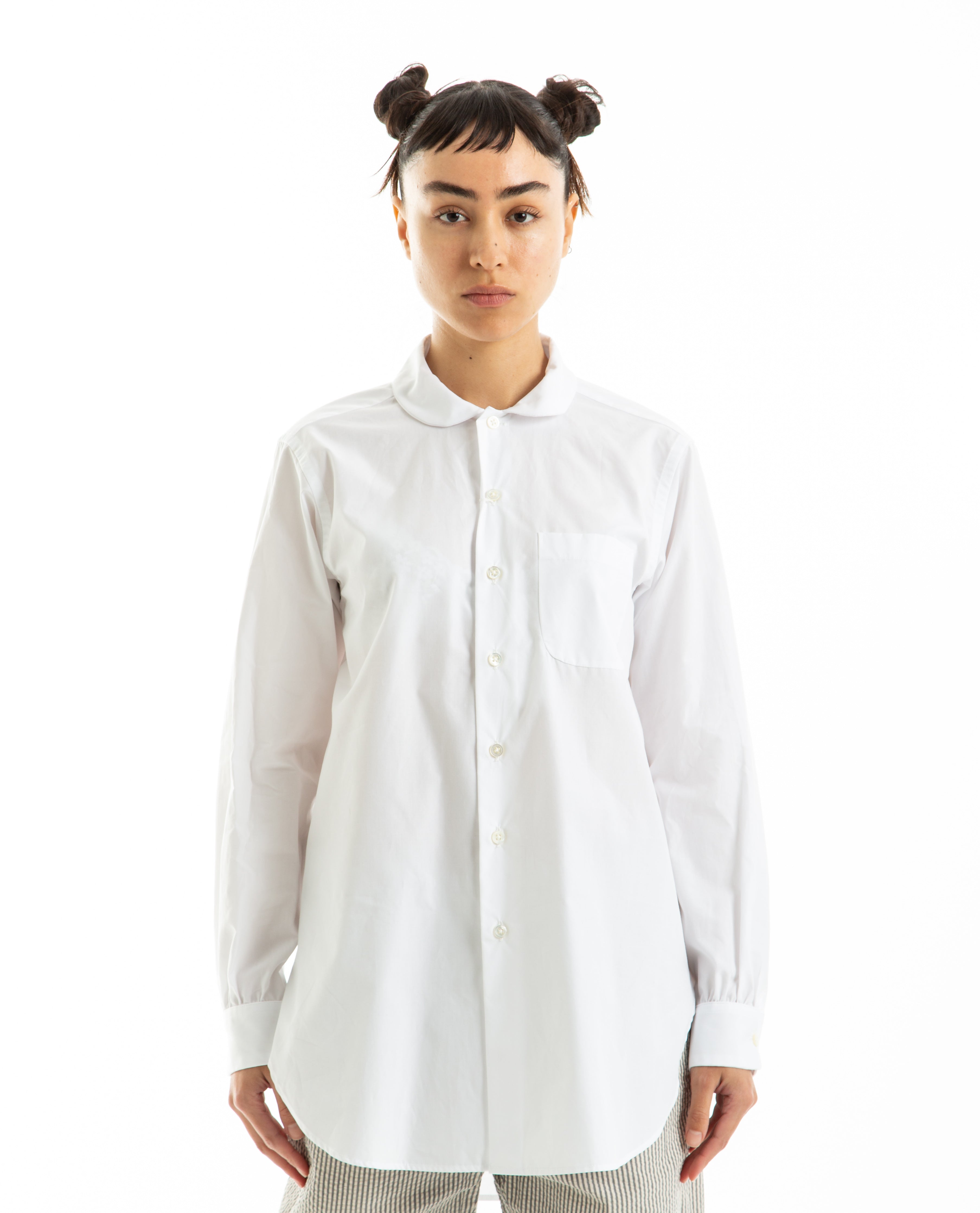 Engineered Garments Rounded Collar Shirt - White | Garmentory