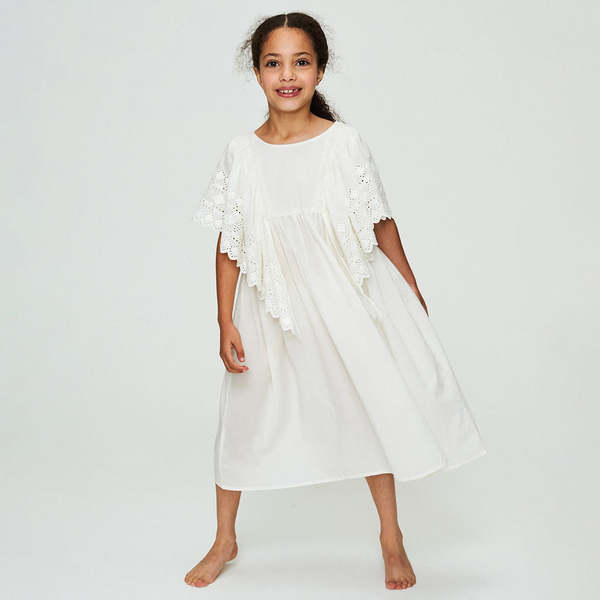 Kids FAUNE Child Hibiscus Dress - Vintage White
