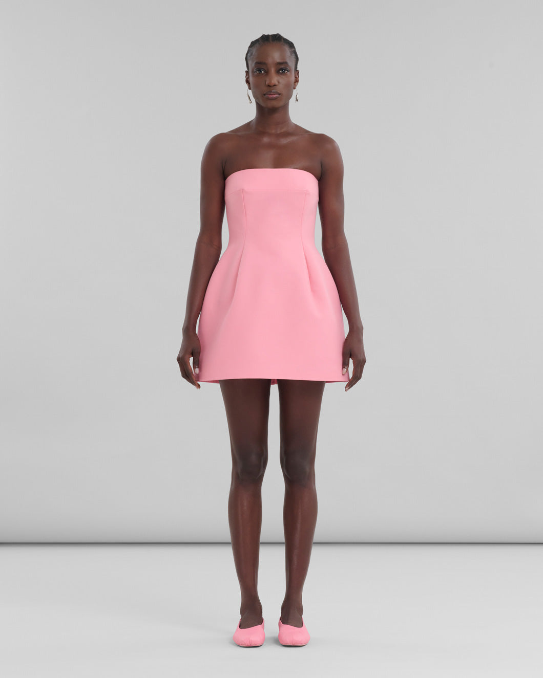 pink marni dress Appliqud embroidered embellished silk midi dress - baby pink