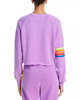 Aviator Nation Bolt Rugby Cropped Crew Sweatshirt - Neon Purple/Rainbow - Thumbnail 2