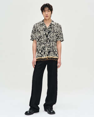 ANDERSSON BELL Flower Jacquard Shirt - Black | Garmentory