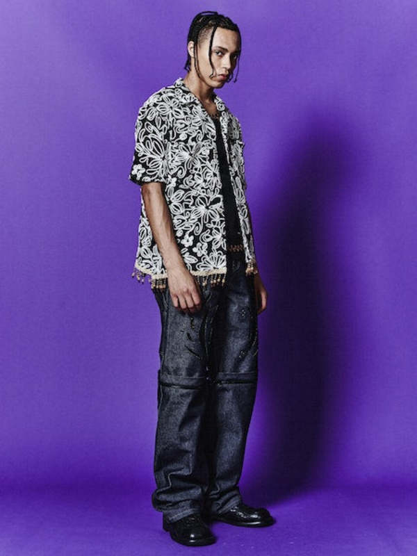 トップス Andersson Bell FLOWER JACQUARD SHIRTS Andersson Bell Flower Jacquard Shirt Black | UJNG