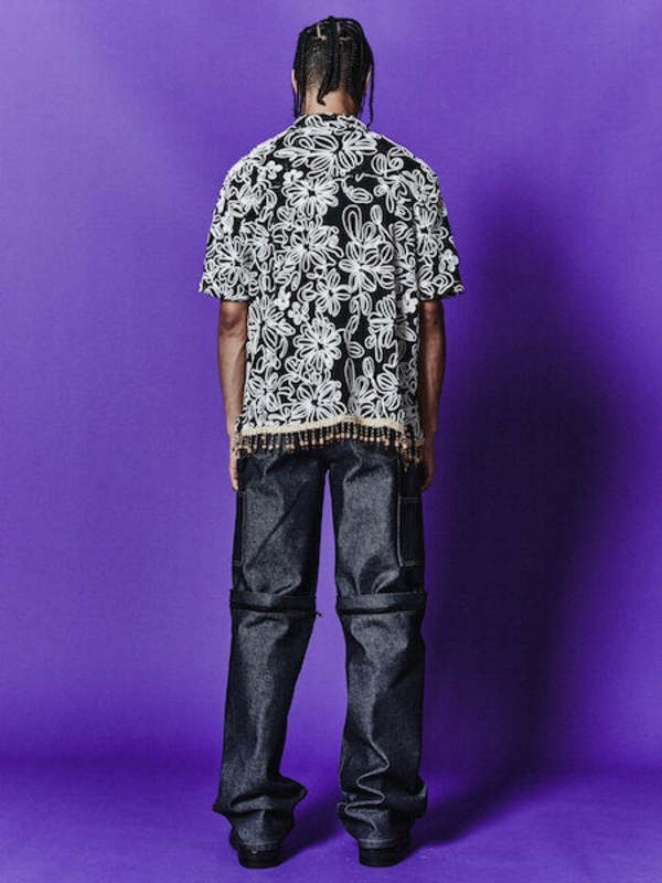トップス Andersson Bell FLOWER JACQUARD SHIRTS Andersson Bell Flower Jacquard Tech Shirt In Black | ModeSens
