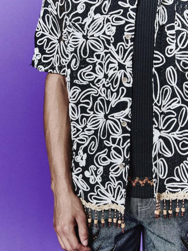 ANDERSSON BELL Flower Jacquard Shirt - Black | Garmentory