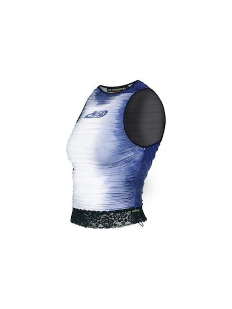 ANDERSSON BELL Lisa Watercolour Sprayed Logo Shirring Top