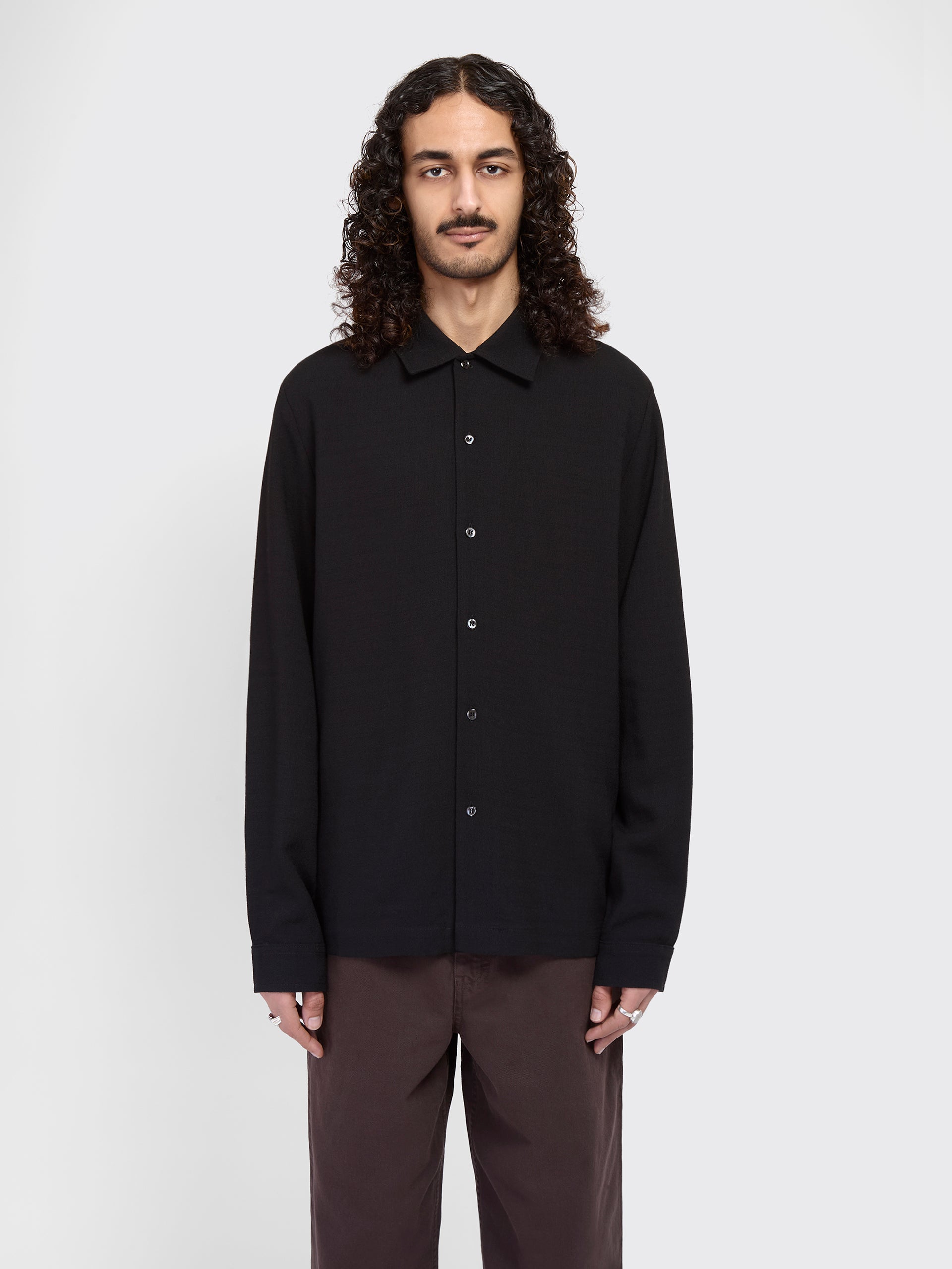 Séfr Sense Shirt - Black Crepe | Garmentory