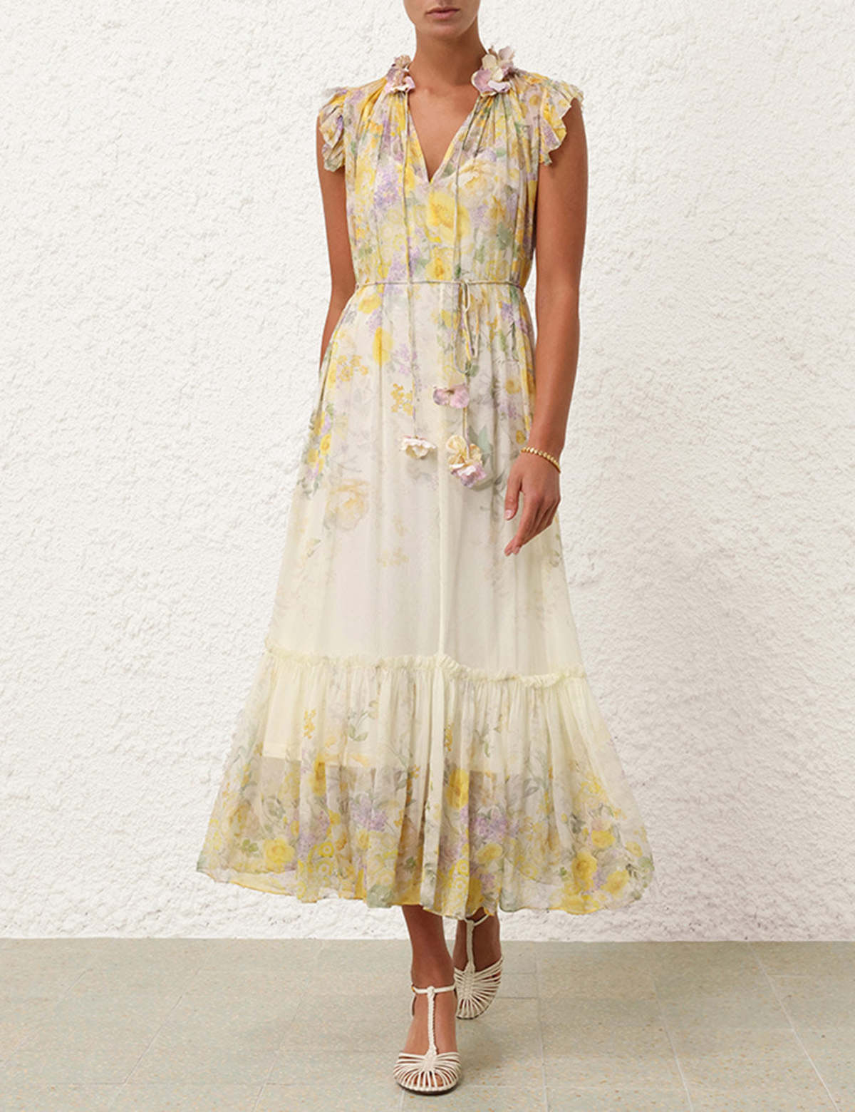 zimmermann golden flutter dress Dawning Flutter Dress – Club21.com