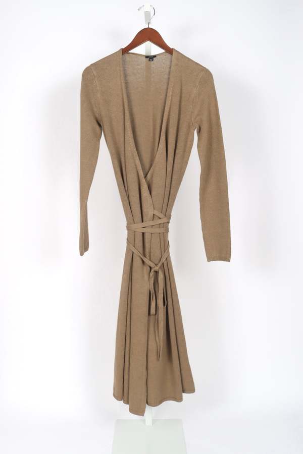 crepe knit button collar dress Fit and Flate Knit Dress