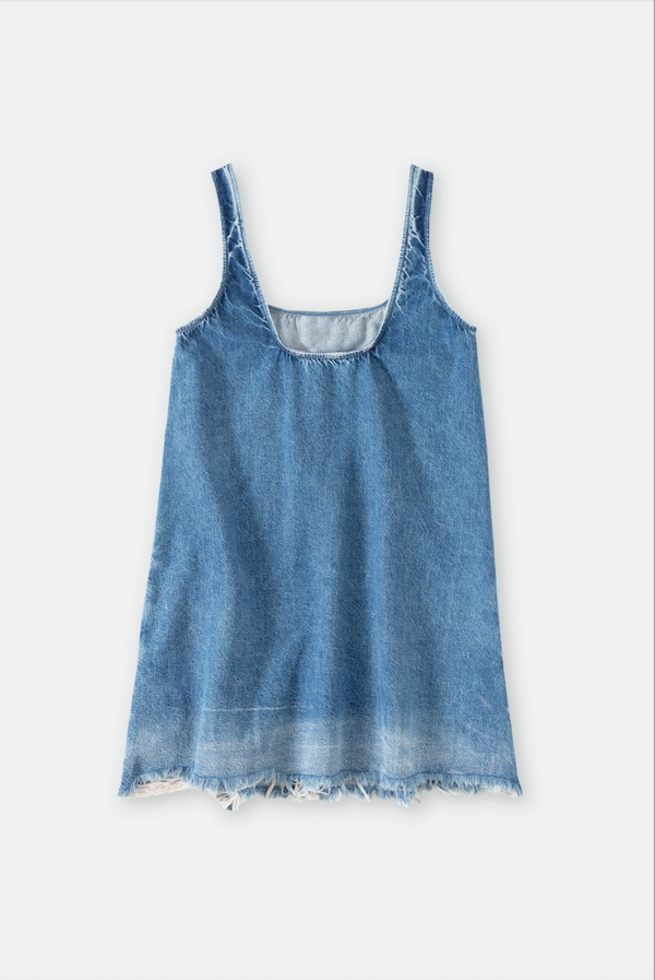 closed denim dress Utility denim dress