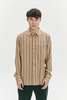 Delikatessen Feel Good Shirt - Tonal Beige/Bordeaux Subtle Striped - Thumbnail 3
