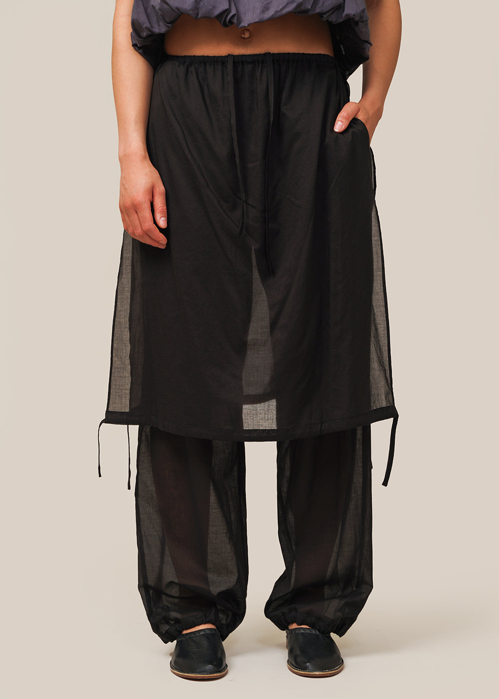 パンツ amomento | DRAWSTRING LAYERED PANTS AMOMENTO】23ss DRAWSTRING LAYERED PANTS (AMOMENTO/パンツ