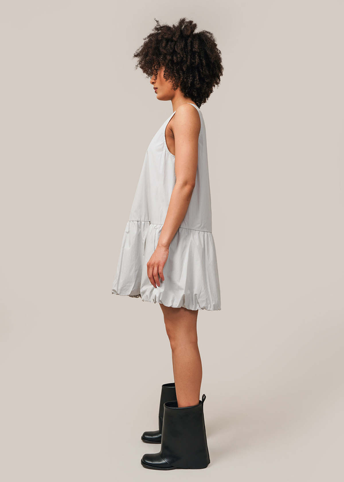 AMOMENTO★NYLON VOLUME MINI DRESS Black Nylon Volume Mini Dress - Amomento – Assembly New York