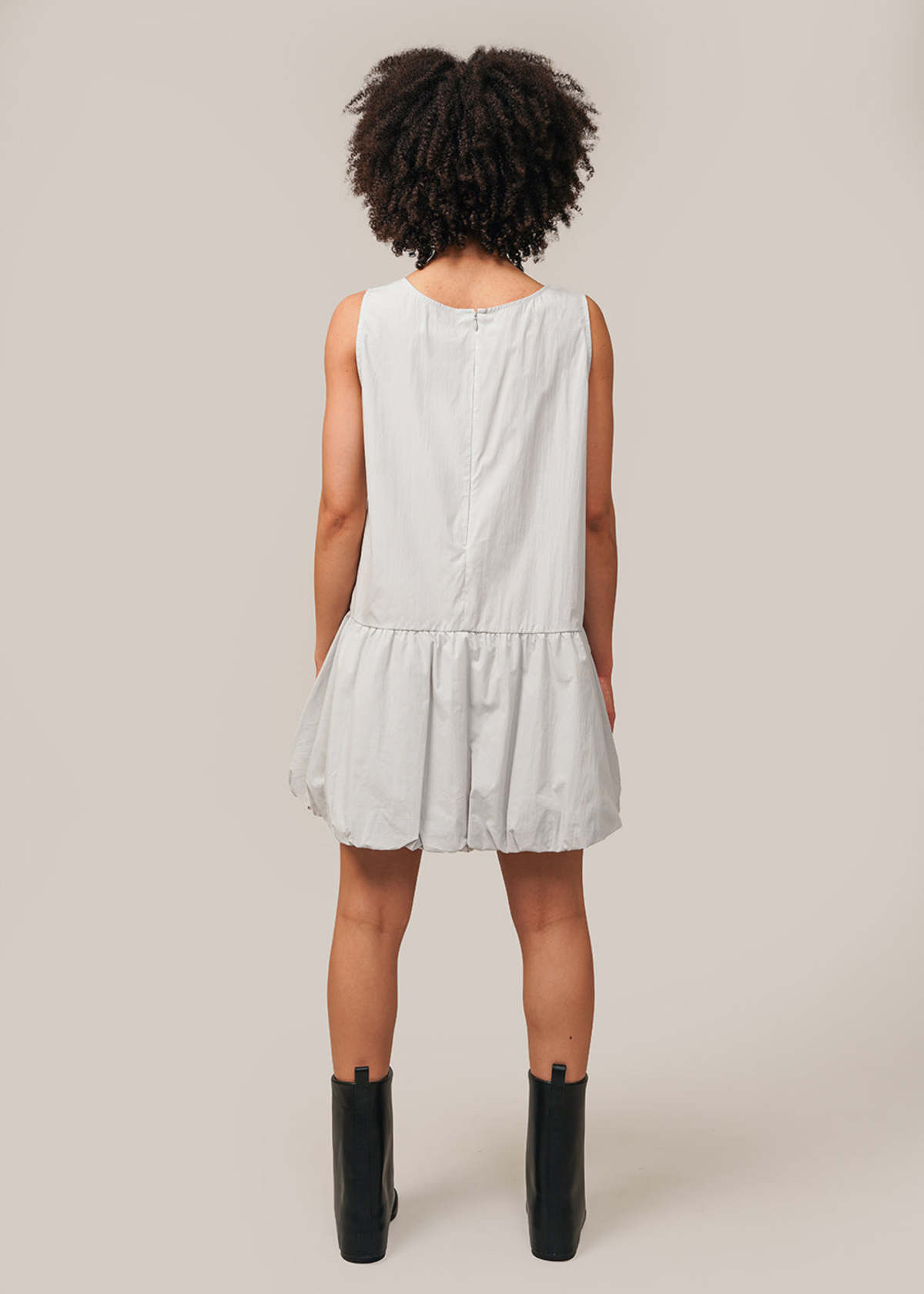 Light-Gray-Volume-Mini-Dress-