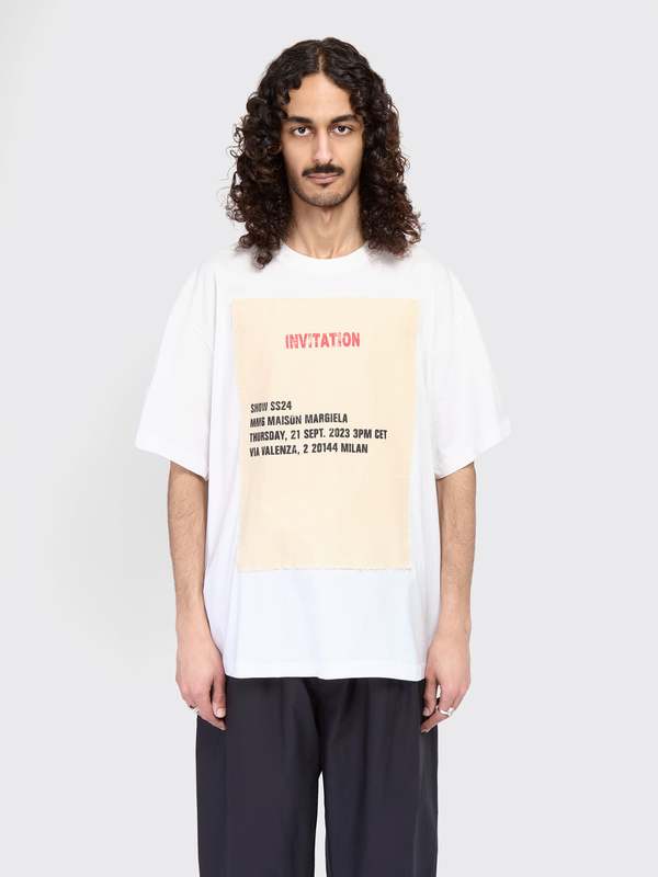 MM6 Maison Margiela Invitation Print T-Shirt - Off White | Garmentory