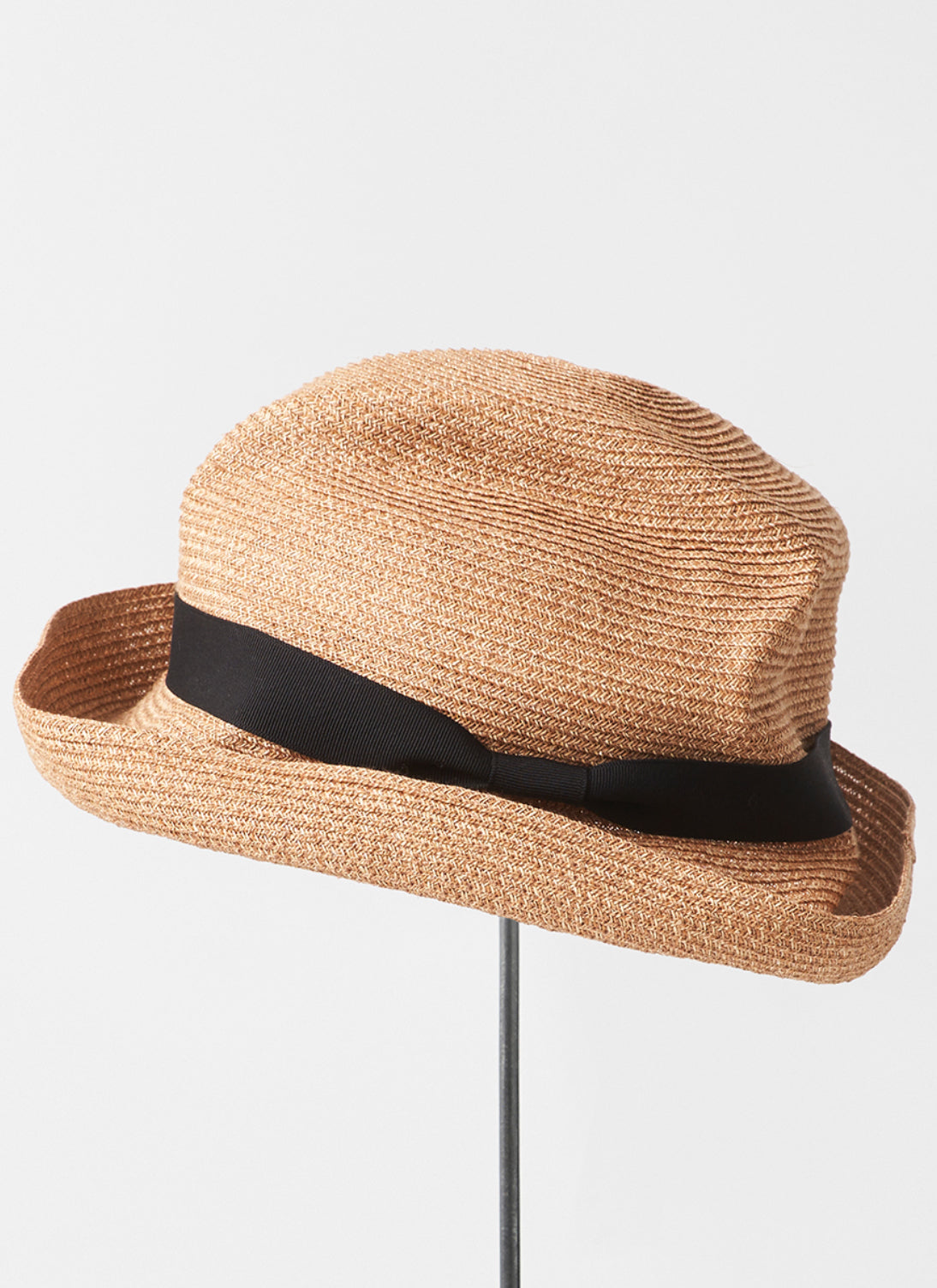 【つぼん汁】mature ha. abaca 7cm brim Mature Ha Boxed Hat Paper Abaca Hat - Bronze Gold | Garmentory