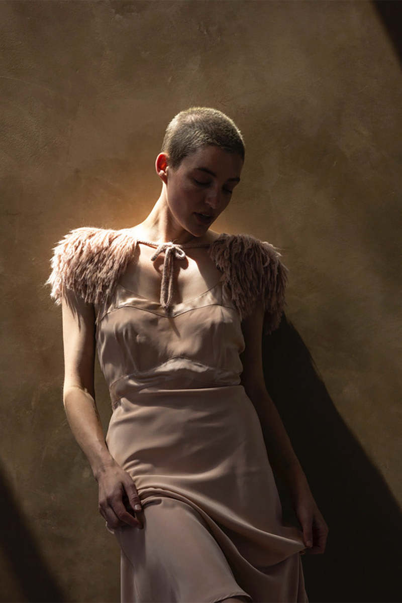 sueded silk dress Erica Tanov Long Lola Sueded Silk Charmeuse Dress