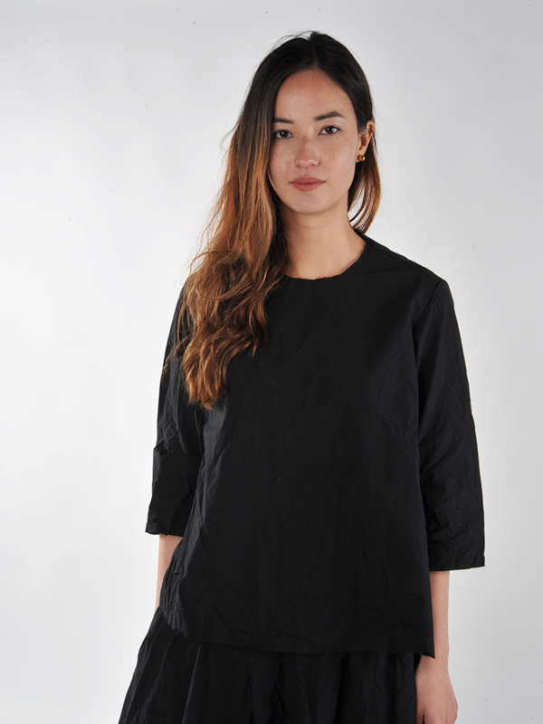 Shadow Chic Round Neck Black Top main image 0