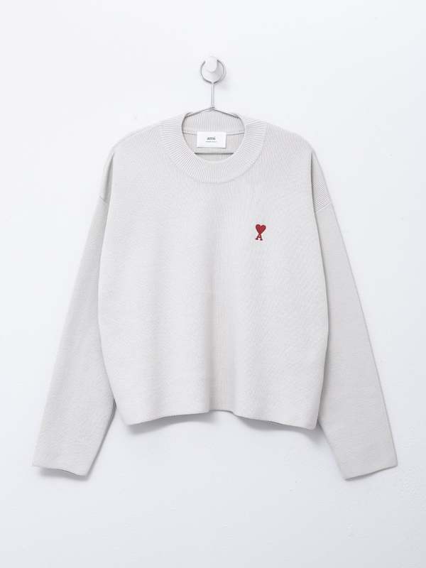 AMI RED ADC CREWNECK SWEATER - CHALK AMI RED ADC CREWNECK SWEATER - CHALK