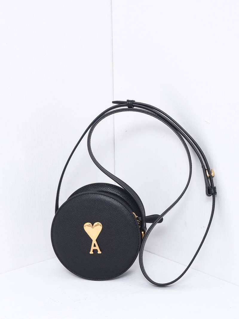 AMI ROUND PARIS PARIS BAG - BLACK | Garmentory