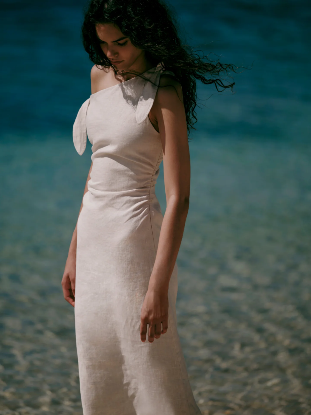 SIR. Affogato Tie Shoulder Dress - Ecru | Garmentory