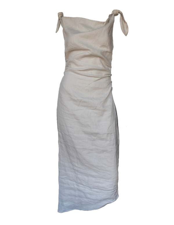 SIR. Affogato Tie Shoulder Dress - Ecru | Garmentory SIR. Affogato Tie Shoulder Dress - Ecru | Garmentory