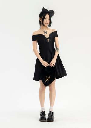 Shushu/Tong Curved One-Shoulder Dress - Black | Garmentory