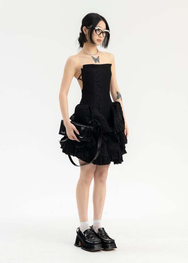 Shushu/Tong Irregular Hem Sheath Dress - Black | Garmentory