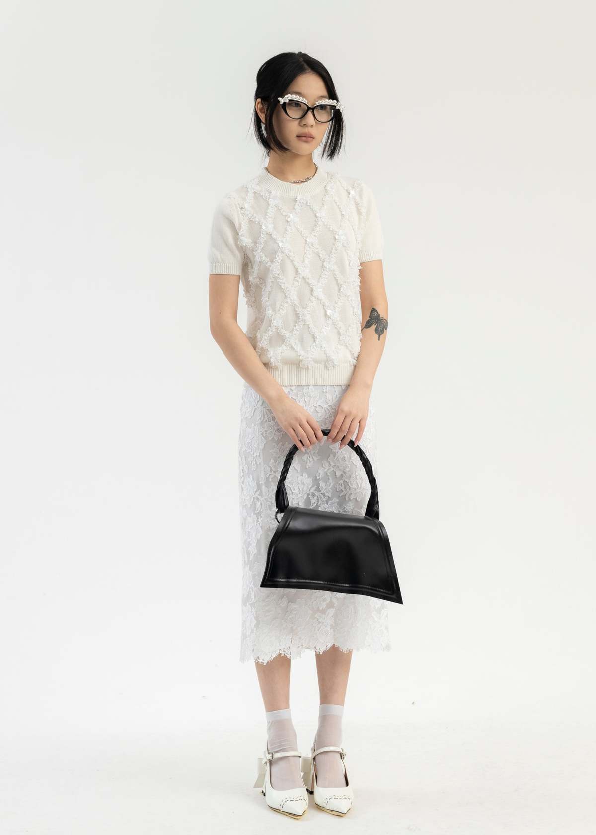 Shushu/Tong Crew Neck Kit Top - White | Garmentory