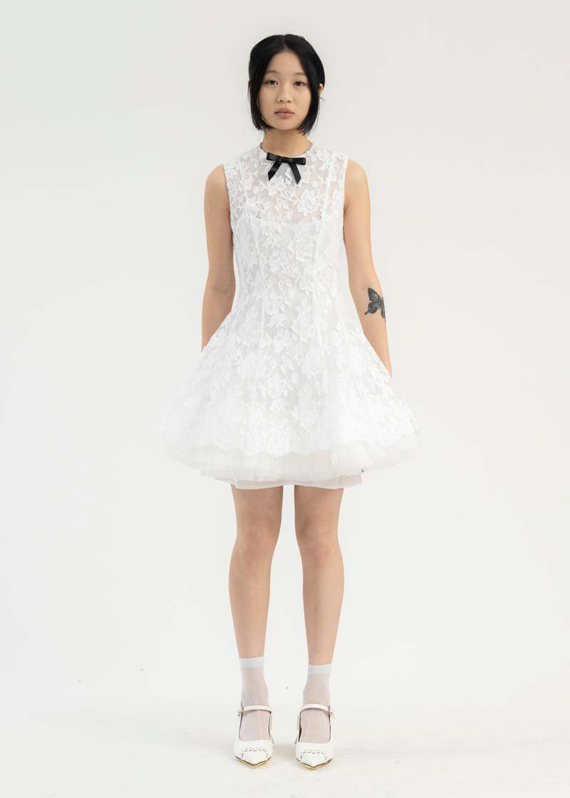 Shushu/Tong Puffy Sleeveless Dress - White | Garmentory