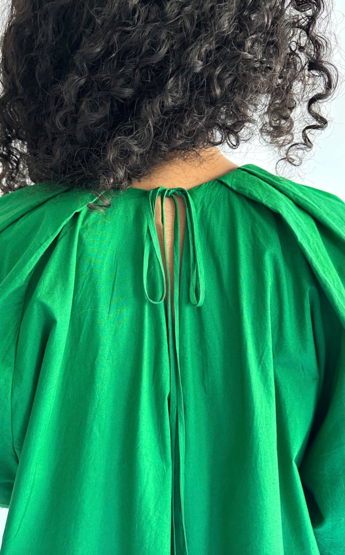 Tucked-Cocoon-Dress-in-Green-