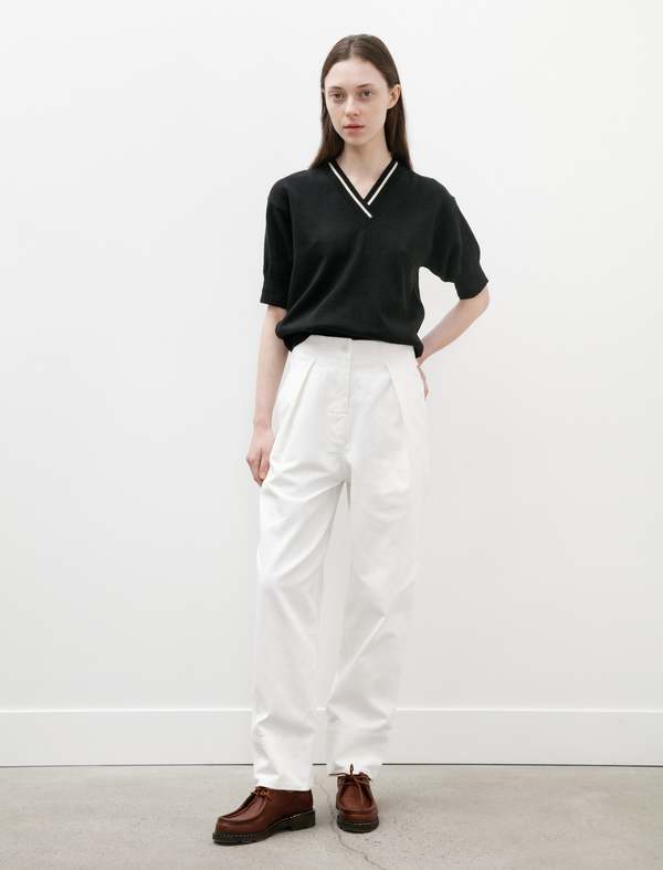 Margaret Howell MHL Cinch Back Soft Twill Trousers - Off White