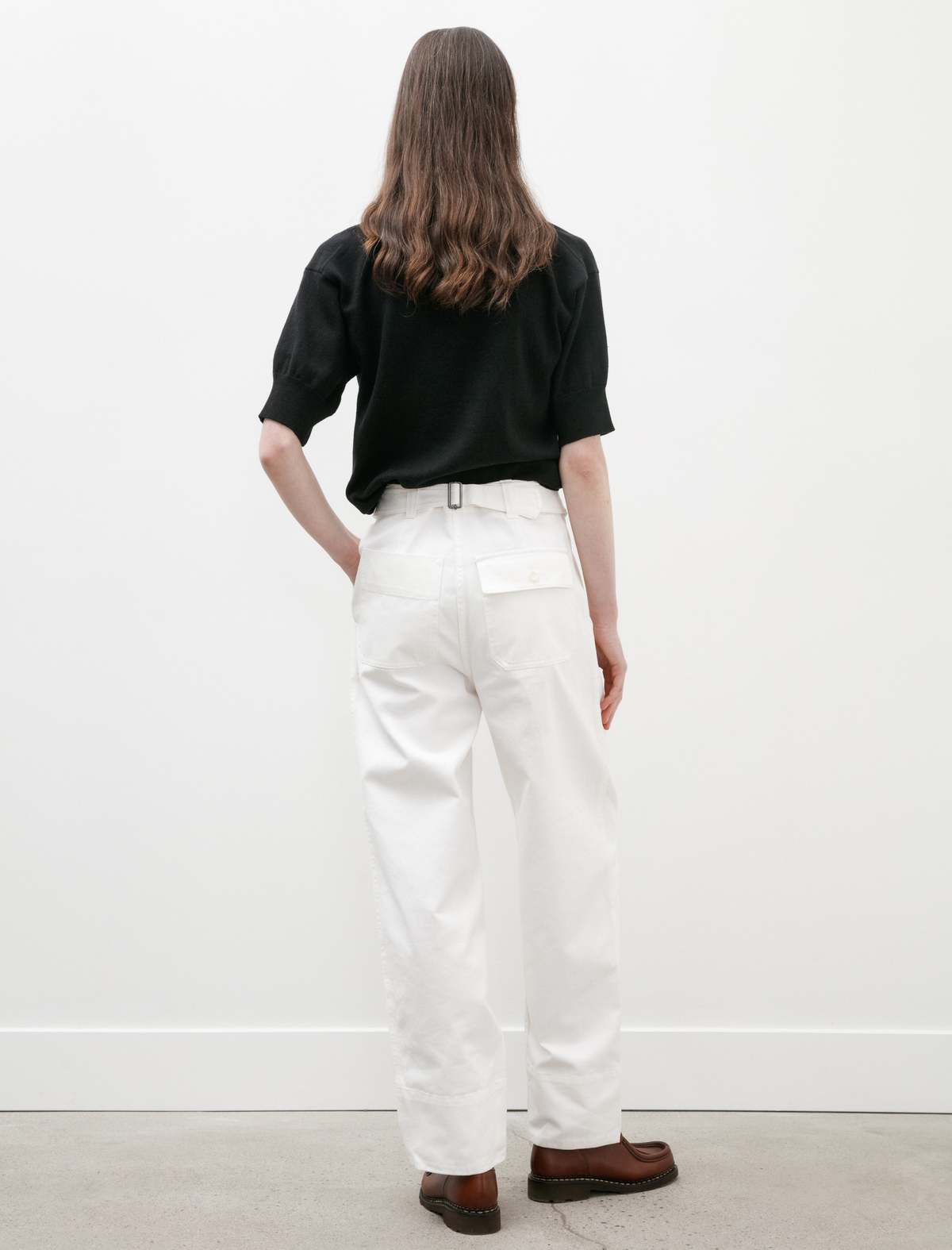Margaret Howell MHL Cinch Back Soft Twill Trousers - Off White