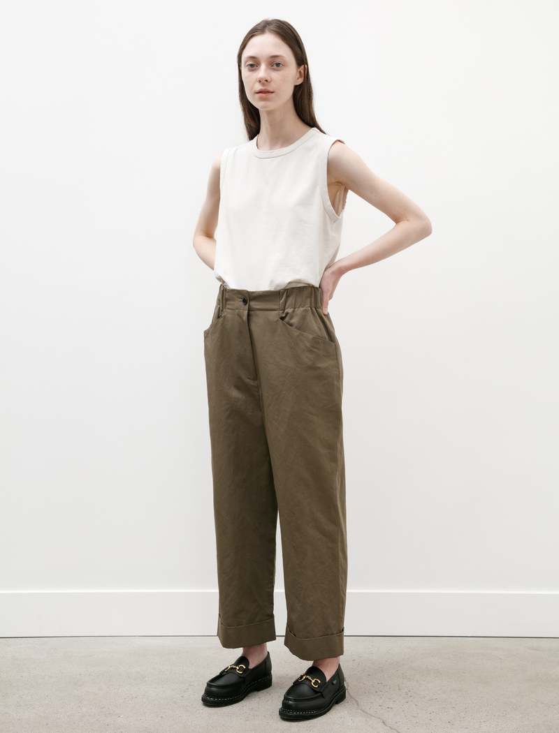 Margaret Howell Relaxed Crop Cotton Linen Twill pants
