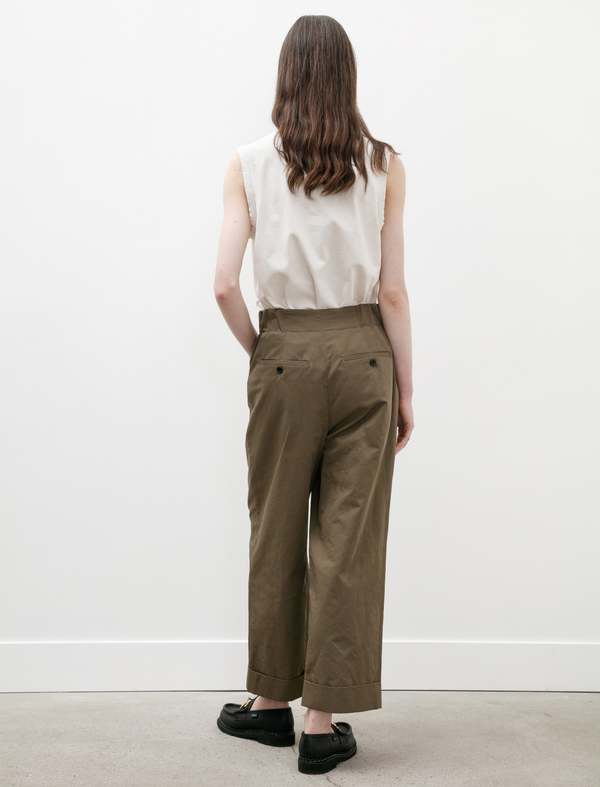 Margaret Howell Relaxed Crop Cotton Linen Twill pants - Mouse