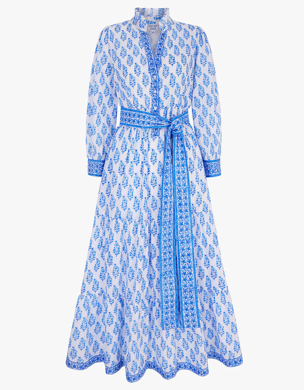 PINK CITY PRINTS OCEAN ZINNIA KERALA DRESS - blue | Garmentory