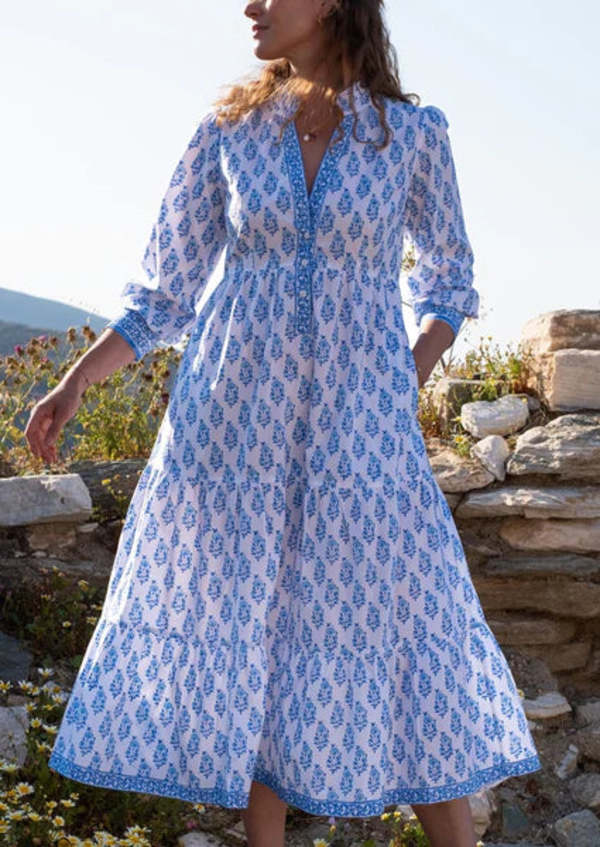chinese dress ladies Printed Marron Long Maxi Dress main image 0