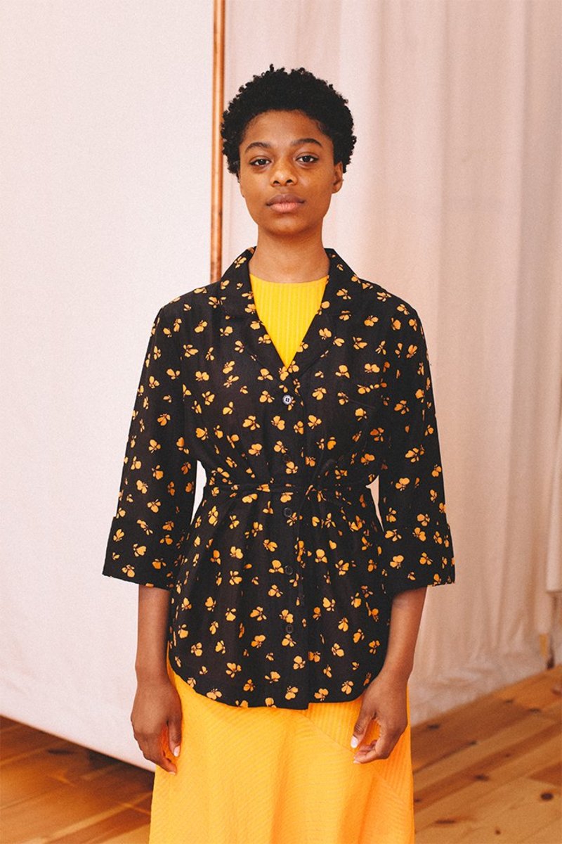 Ganni Beacon Top - Black/Orange | Garmentory