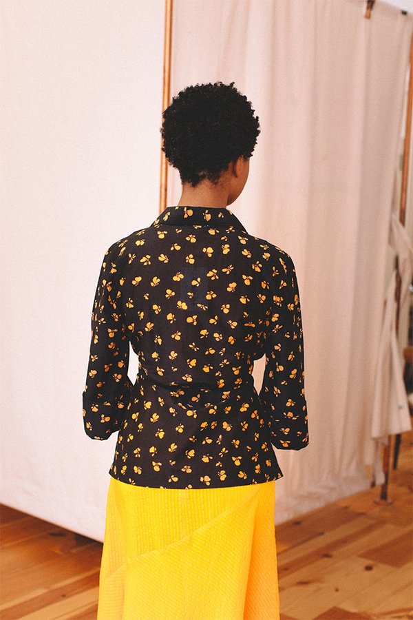 Ganni Beacon Top - Black/Orange | Garmentory